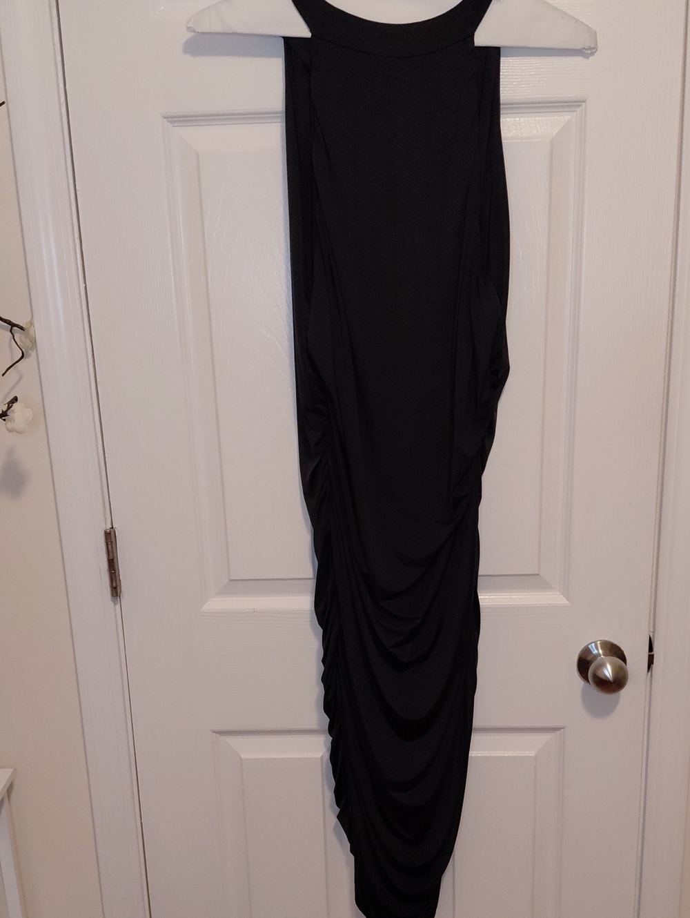 VENUS Black Draped Sheath Dress